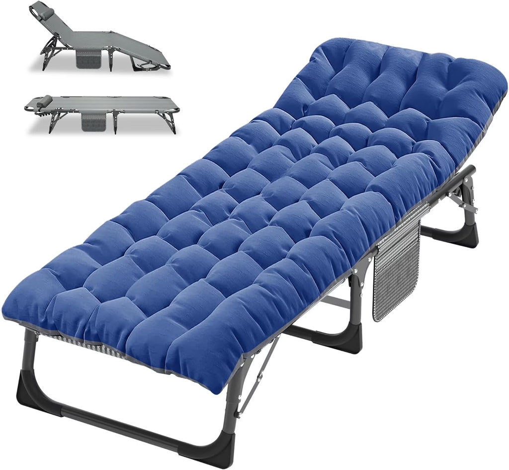 Folding Camping Cot with Mat for Adults, Heavy Duty Outdoor Bed U788807