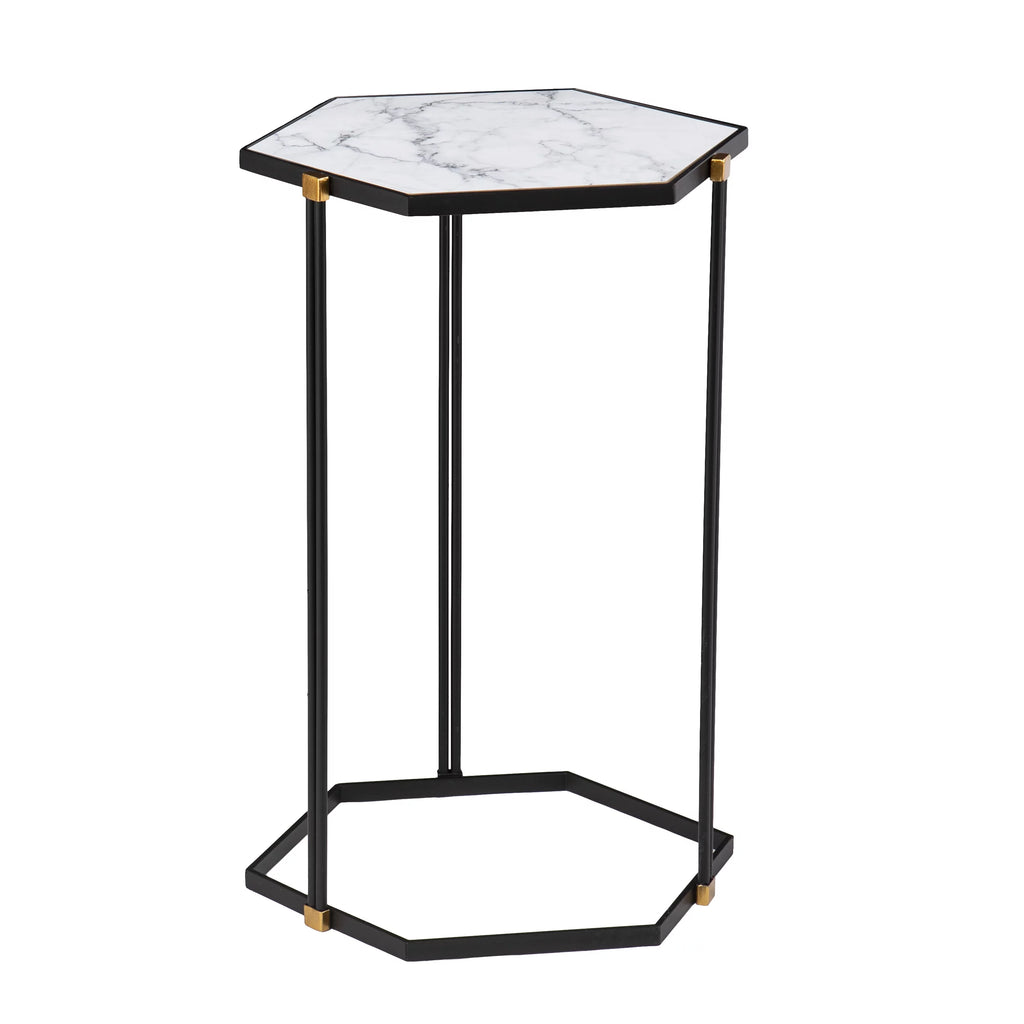 Black Faux Marble Nesting Table Set E169