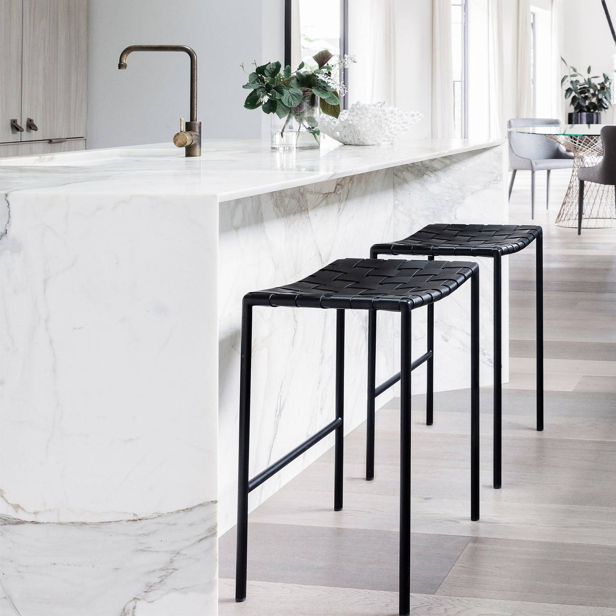 Leather Weave Bar Stool J792810
