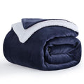 Dark Grey Queen Size Sherpa Flannel Reversible Throw Blanket 90x90 Inches N26312
