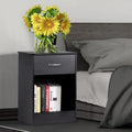 Black Nightstand with Drawers Q746521