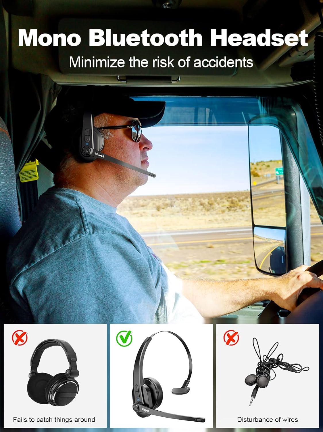 Bluetooth Headset with Noise Canceling Microphone P238