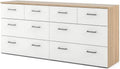 White Oak 8 Drawer Double Dresser U100044