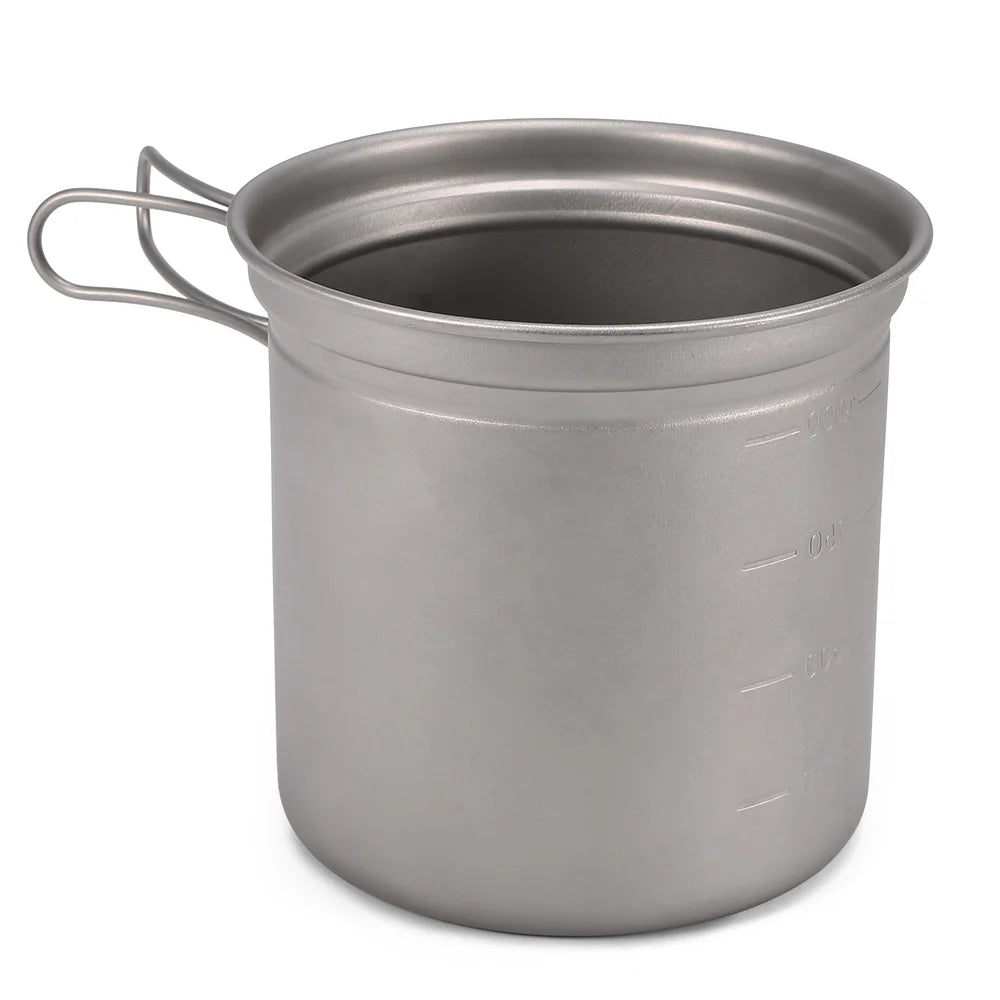 Titanium Cookware Set 1000ml 750ml Pot Pan Spoon M665