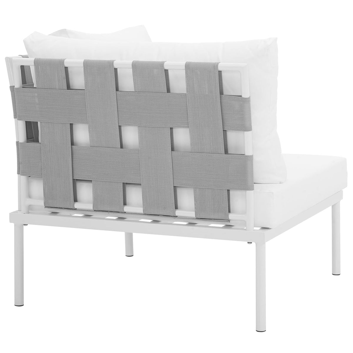 White Rattan Corner Sofa Chair A77540