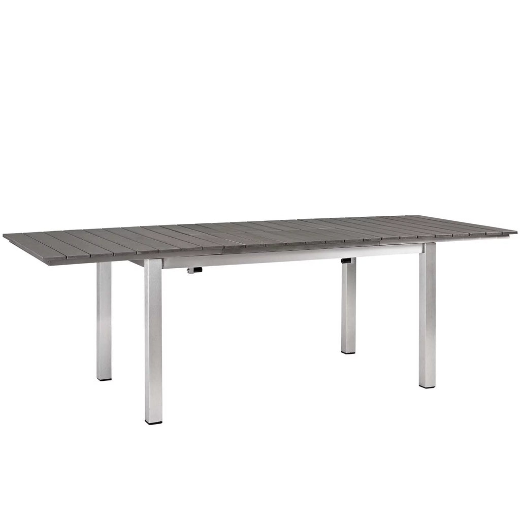 Black Aluminum Metal Side Dining Chair and Table Set J282411