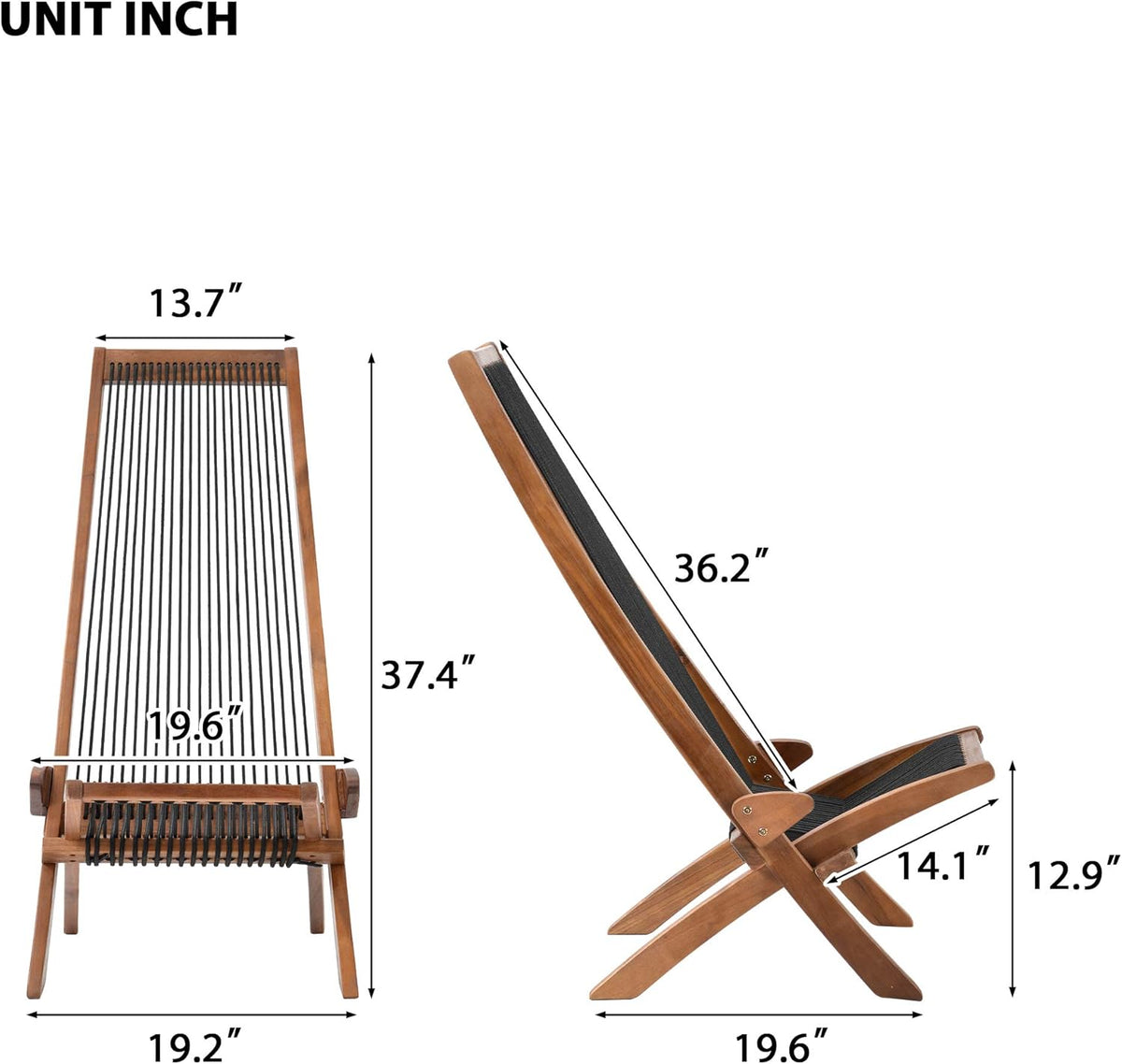 Folding Wooden Outdoor Lounge Chair F863