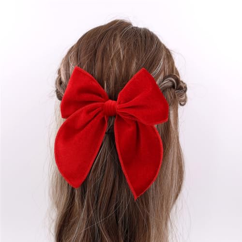 12 PCS Linen Velvet Hair Bows Barrettes C81557