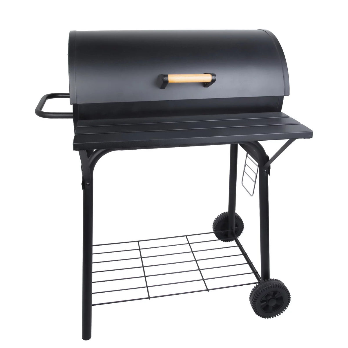 Portable Barrel Charcoal BBQ Grill with Front Shelf C363472