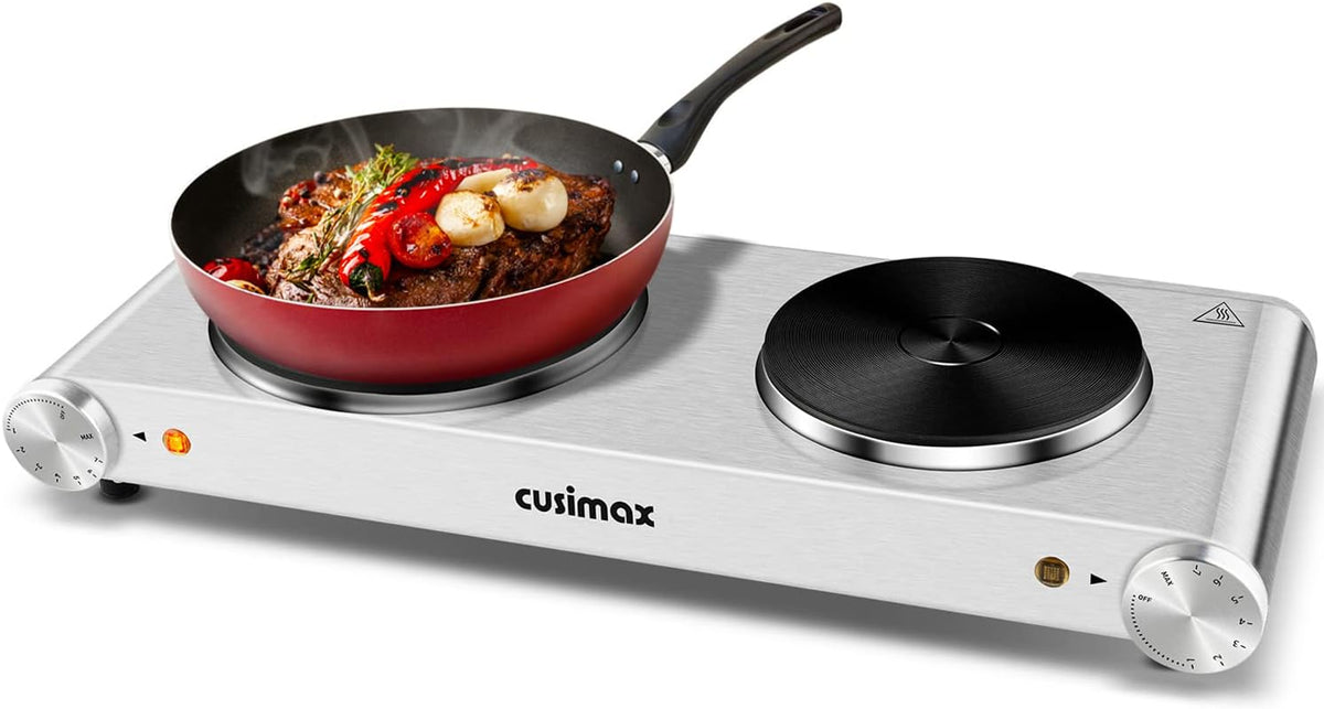 Electric Hot Plate Single Burner 1500W Cast Iron Stainless Steel R674778