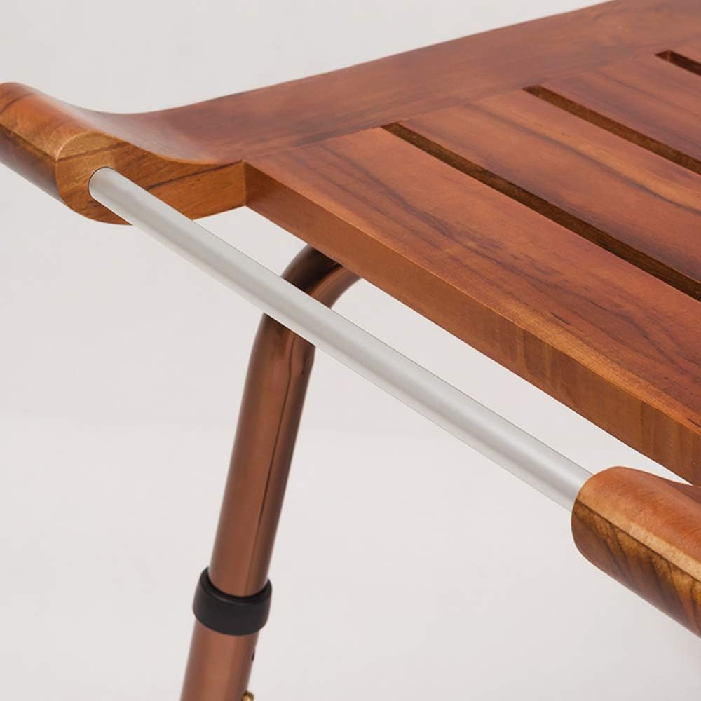 Wood Bath Shower Stool with Arm Teak Bath Bench Stool with Non-Slip Feet Adjustable Height Shower Seat Lightweight Bathtub Chair B252