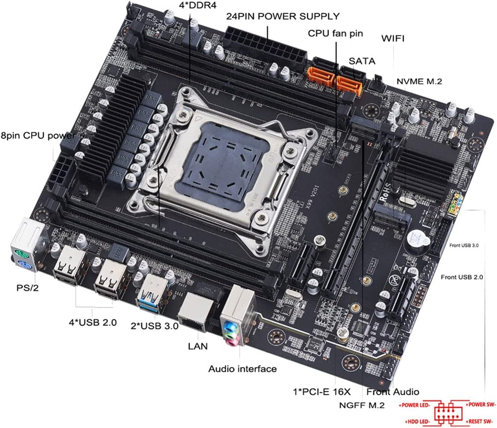 LGA2011-3 Motherboard with Dual M.2 NVME Slot R64937