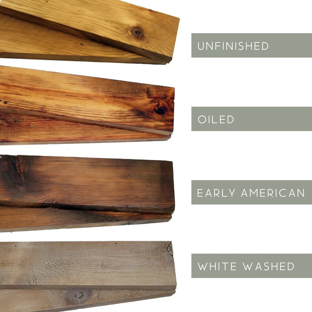Reclaimed Wood Mantel Shelf with Steel Angle Brackets I407749
