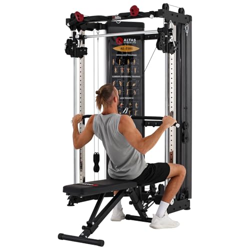 Folding Home Gym Smith Machine with Pulley System Squat Rack Weight Bar Y288412
