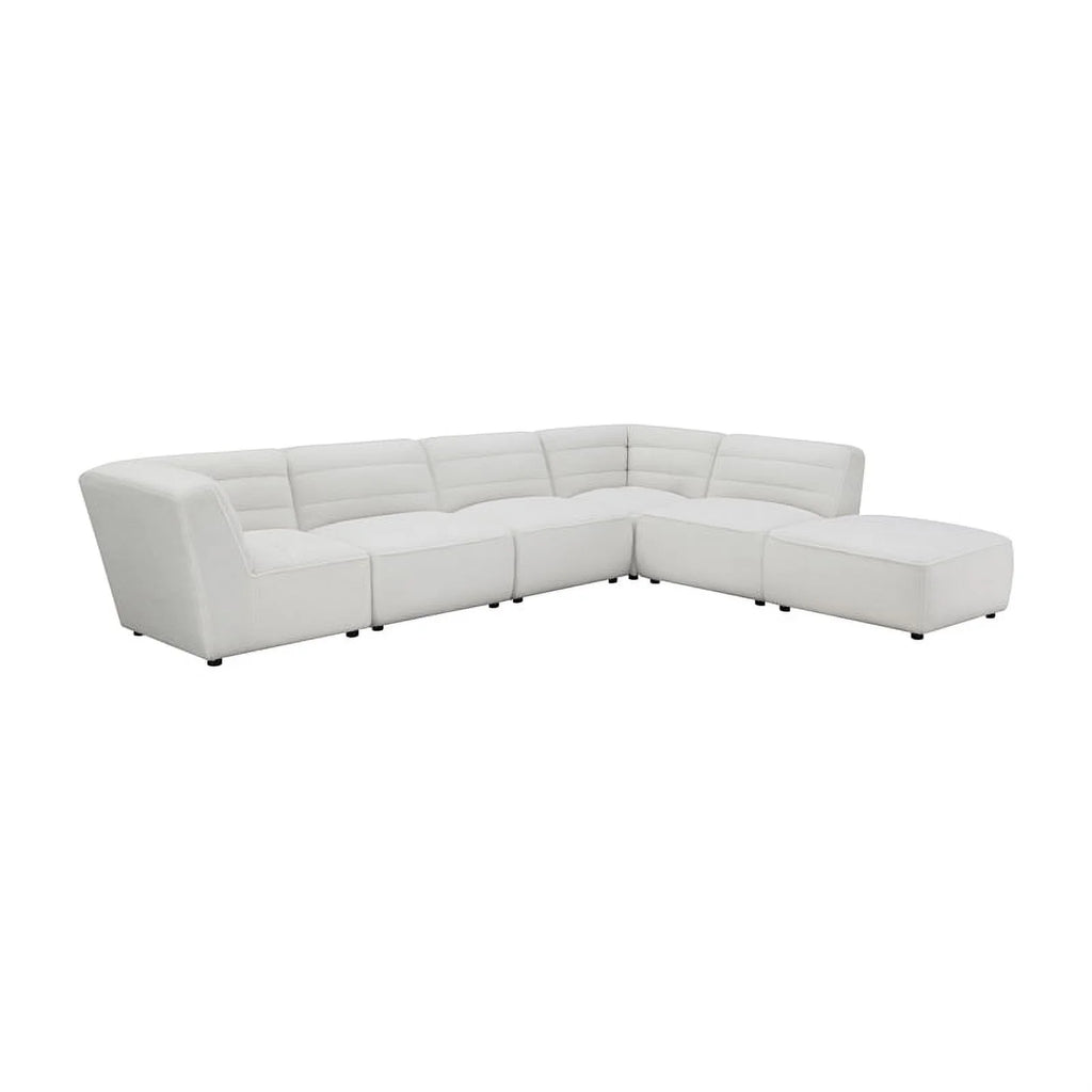 White 6-Piece Faux Leather Sectional L403