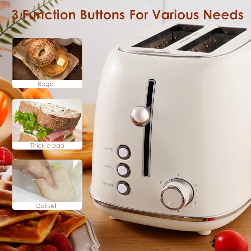 2 Slice Retro Stainless Steel Toaster with Extra Wide Slot T79087