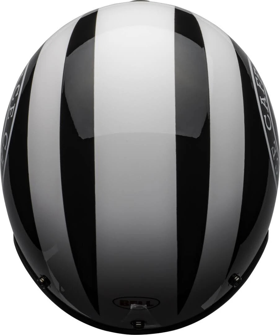 Gloss Black-White Motorcycle Helmet J59576