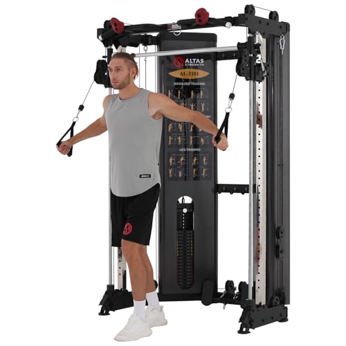 Folding Home Gym Smith Machine with Pulley System Squat Rack Weight Bar Y288412