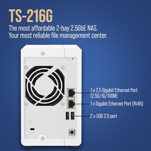 2-Bay 2.5GbE Desktop NAS with 4GB DDR4 RAM F298954