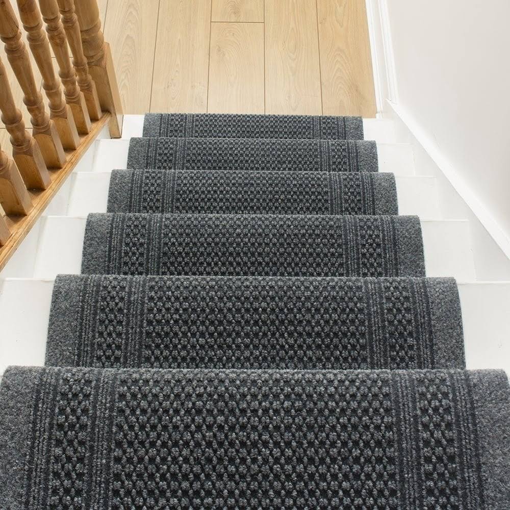 Aztec Gray Stair Carpet Runner 19 foot S95252
