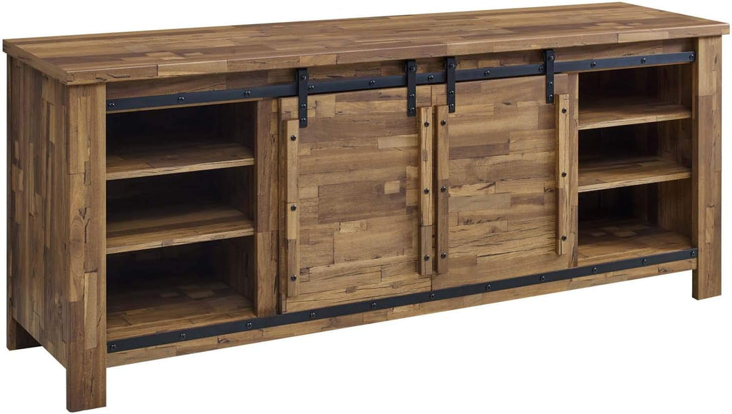 Rustic Sliding Door TV Stand Storage Buffet Table Sideboard C84430
