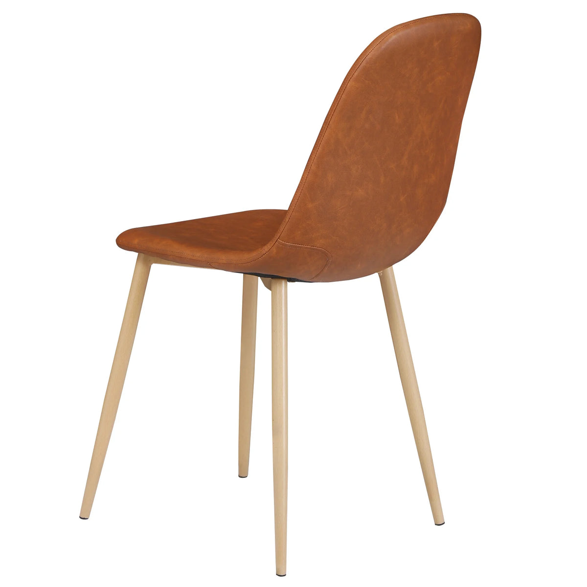 Set of 2 Brown PU Cushion Dining Chair G7673