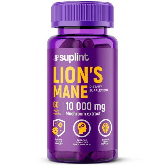Lions Mane Mushroom Supplement 10,000 mg 60 Capsules H269744