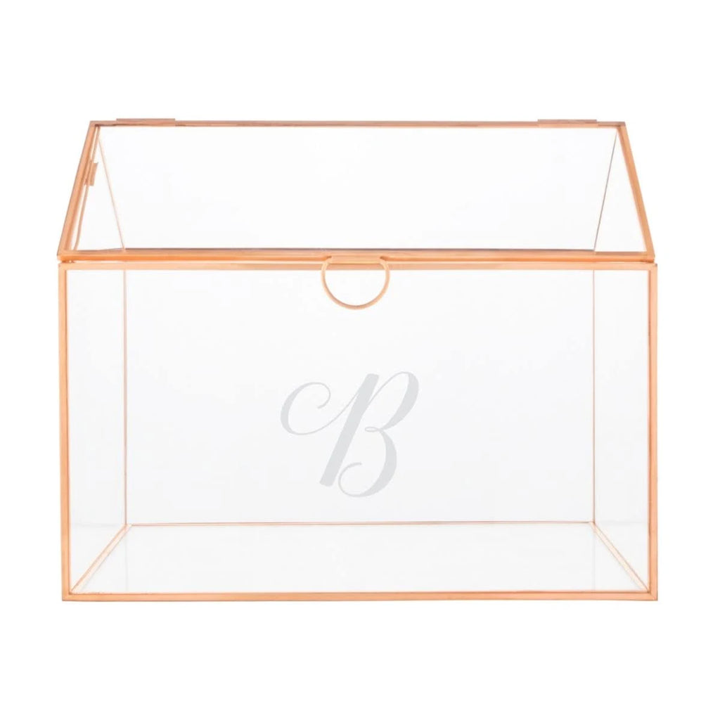 Rose Gold Glass Terrarium Card Holder O4391