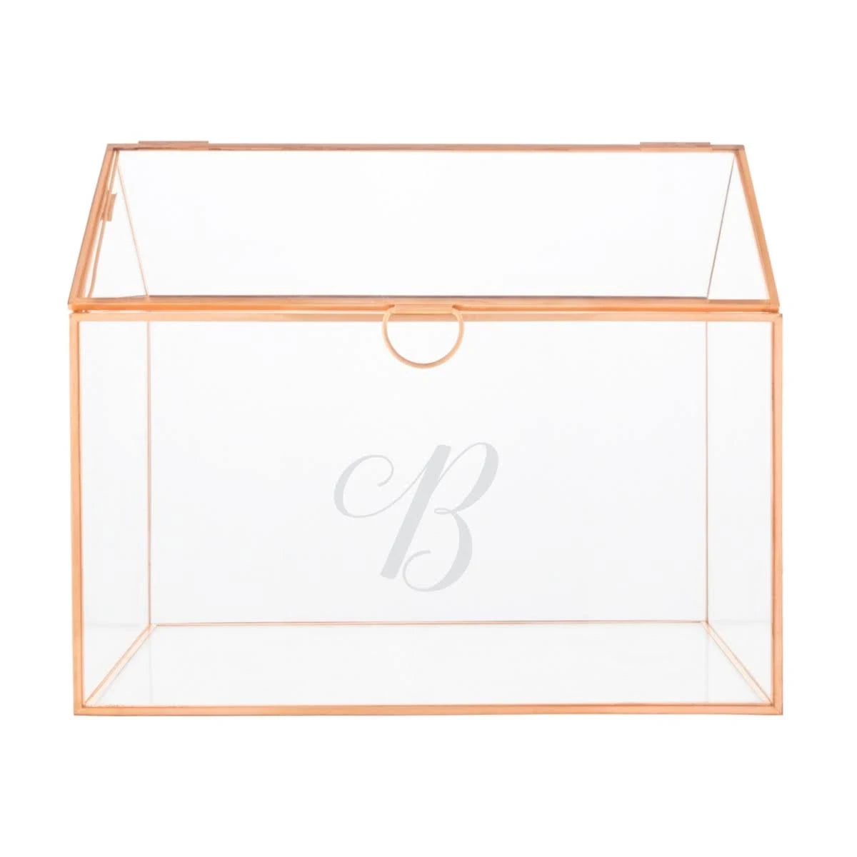 Rose Gold Glass Terrarium Card Holder O4391