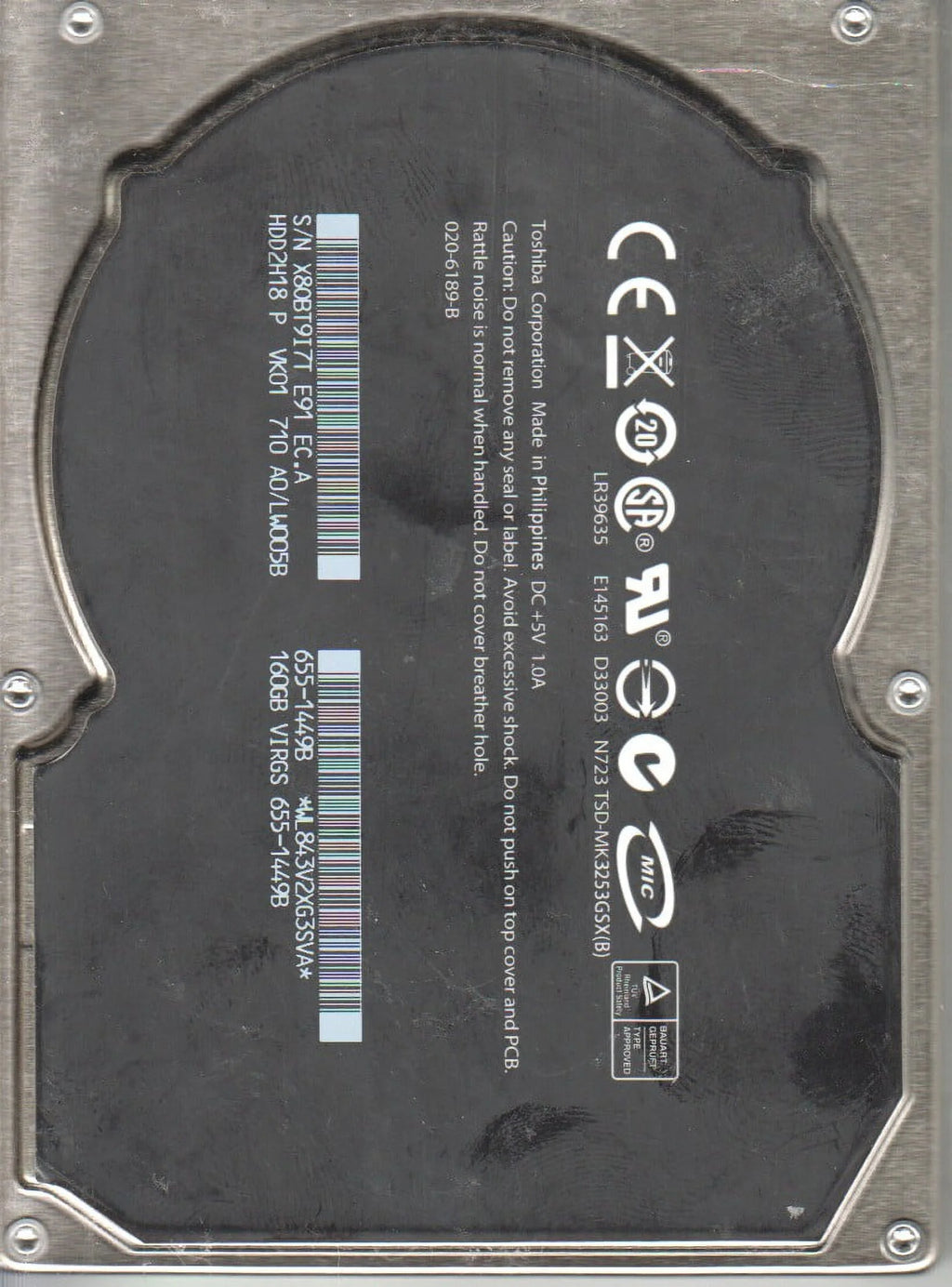 160GB SATA 2.5 Hard Drive R9013