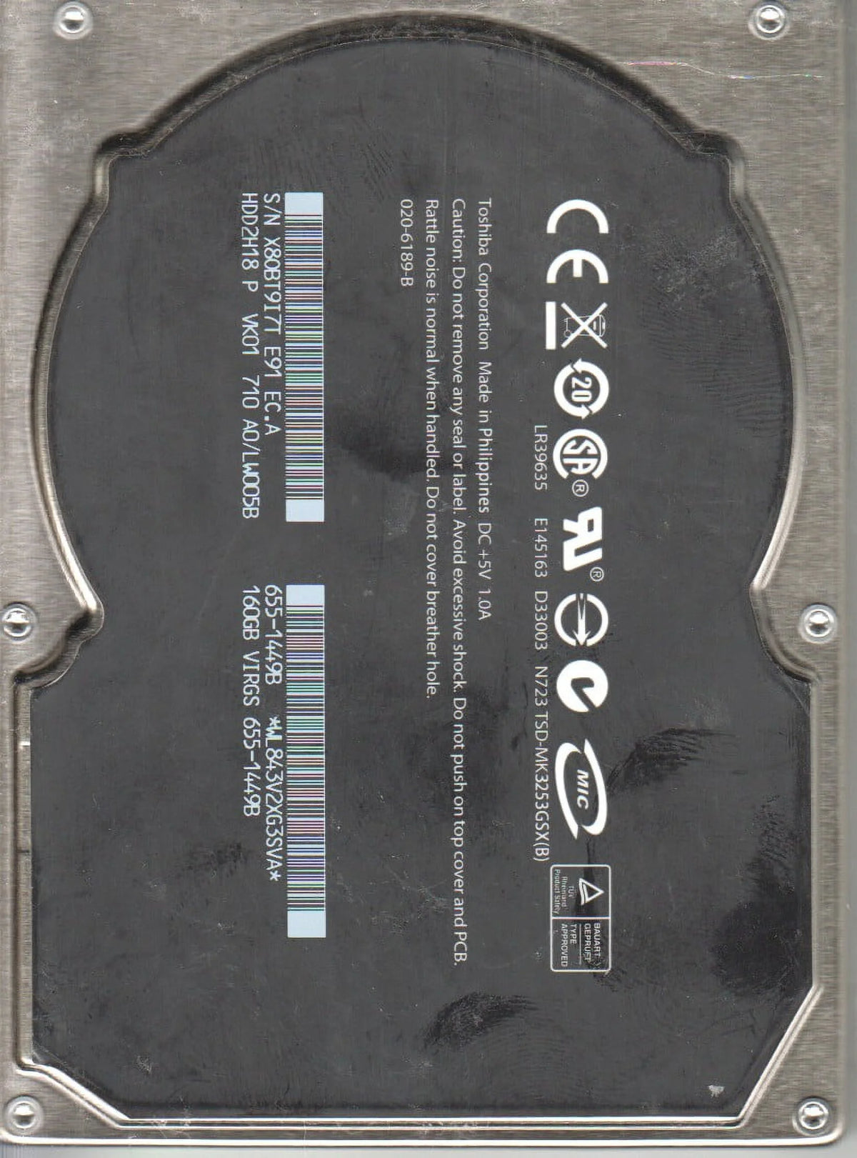 160GB SATA 2.5 Hard Drive R9013