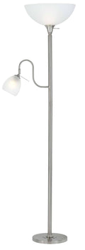 Brushed Steel Torchiere with Reading Lamp P423244