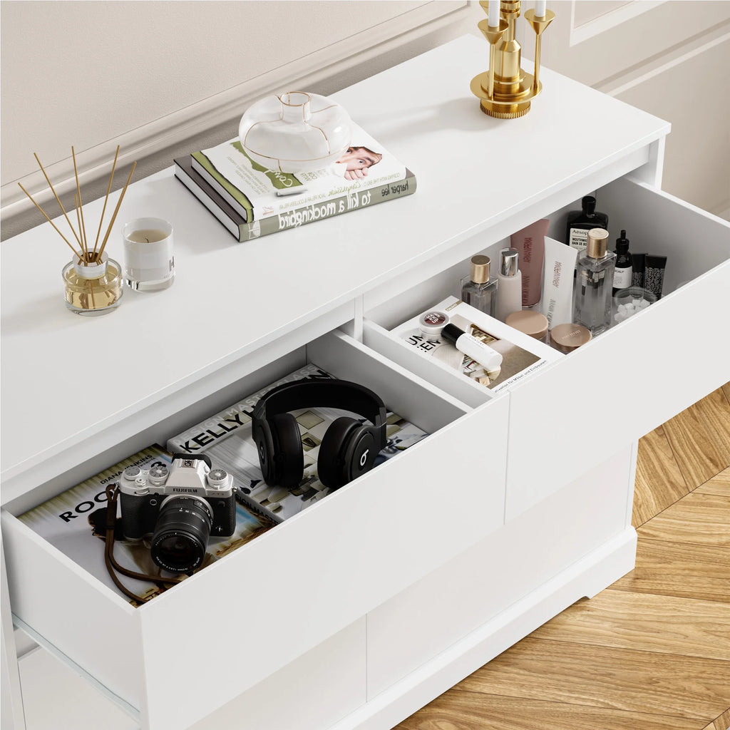 White 6 Drawer Wood Dresser K492993