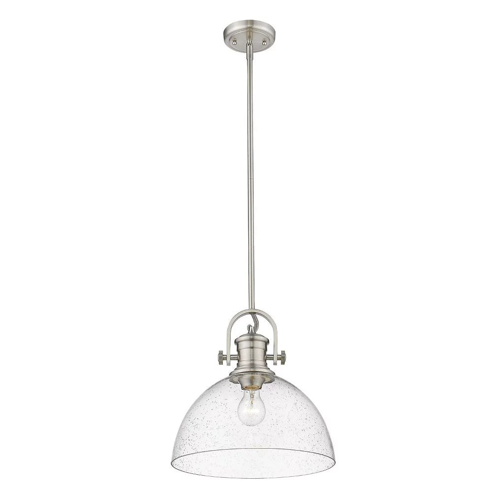 1 Light Pendant 13.13 inches Tall 13.5 inches Wide Pewter Finish Opal Glass Y2234