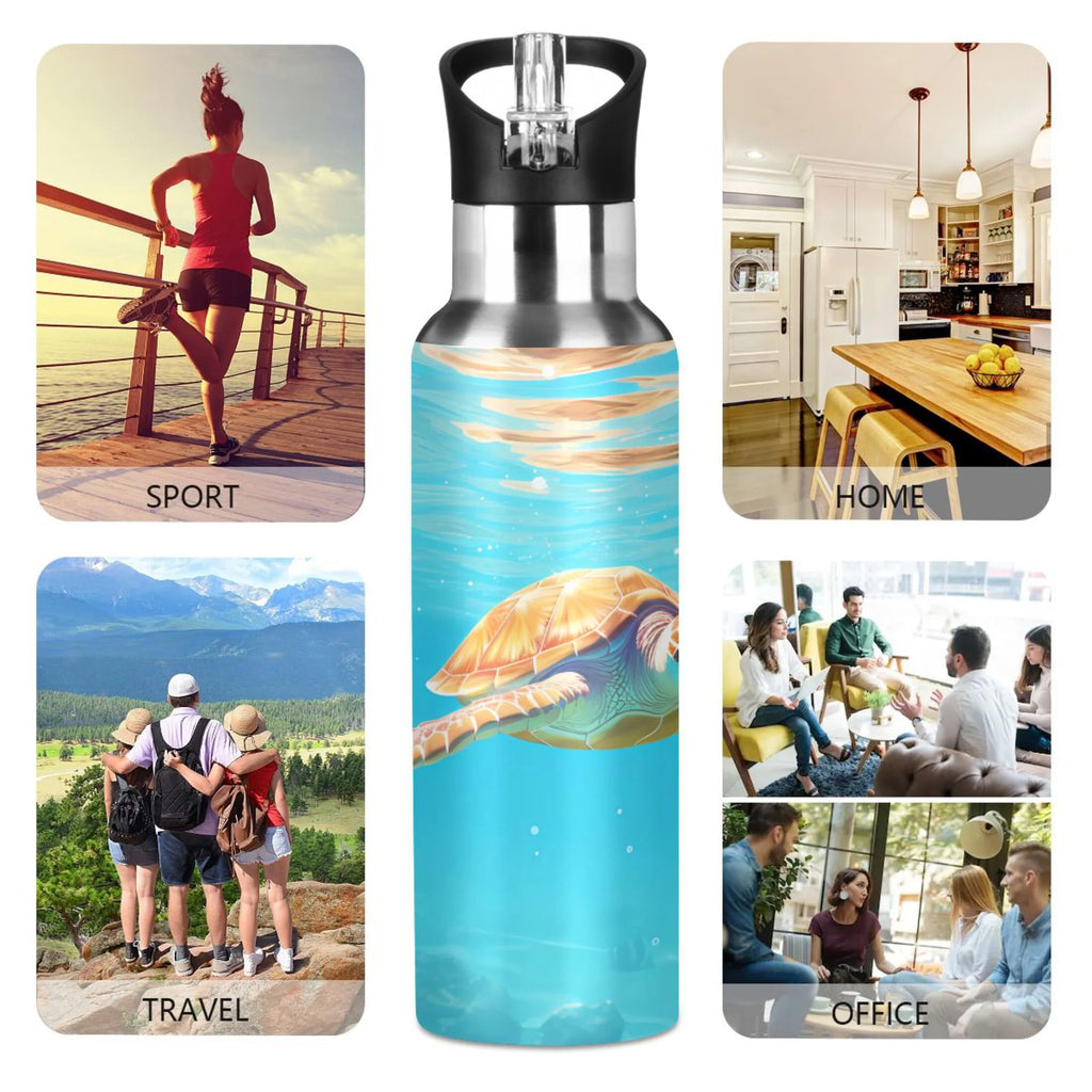 Insulated Stainless Steel Water Bottle with Straw Lid, 20 oz A157
