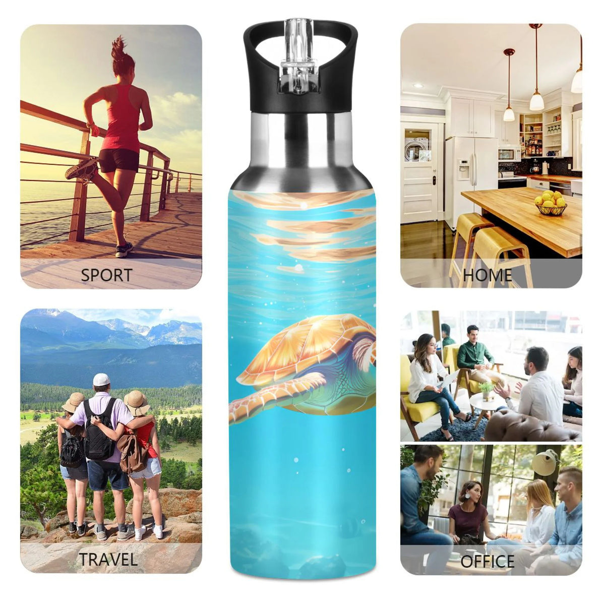Insulated Stainless Steel Water Bottle with Straw Lid, 20 oz A157