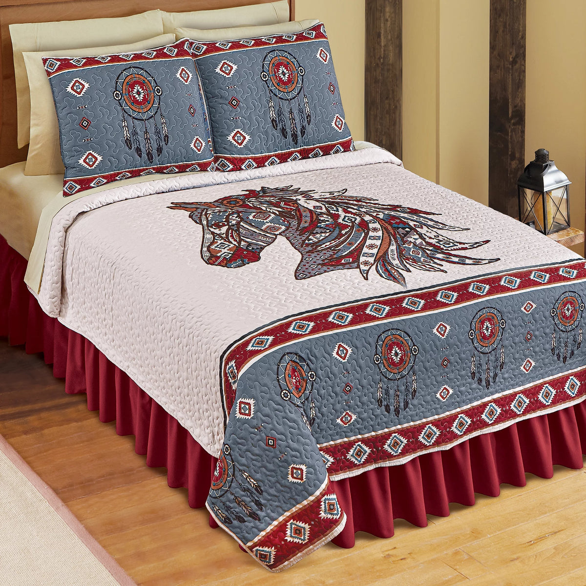 Southwest Aztec Horse and Dreamcatcher Quilt F404116