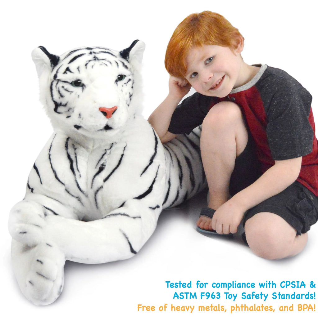 White Siberian Tiger Stuffed Animal Plush Cat Y39769