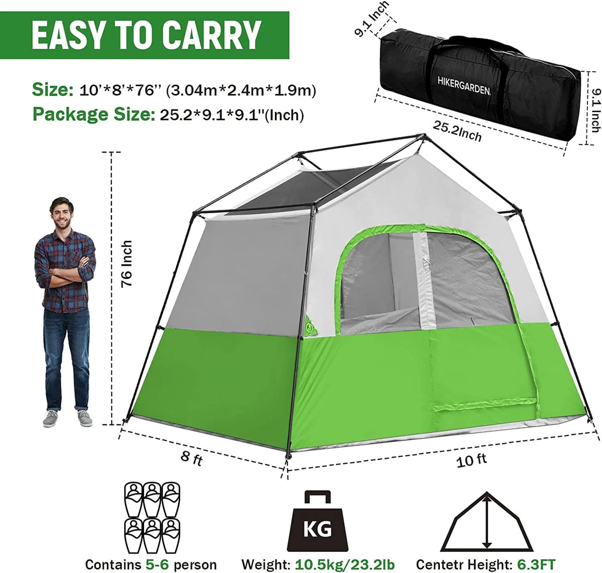 6 Person Portable Camping Tent N3725