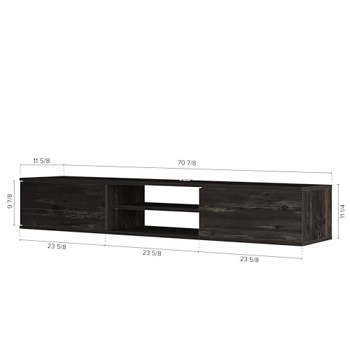 Black Oak Floating TV Stand T21188