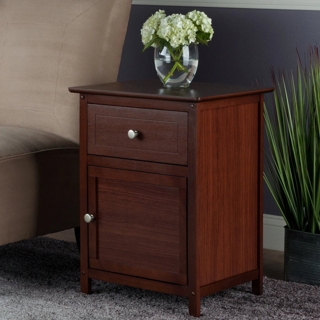Walnut Finish Accent Table Nightstand W90307