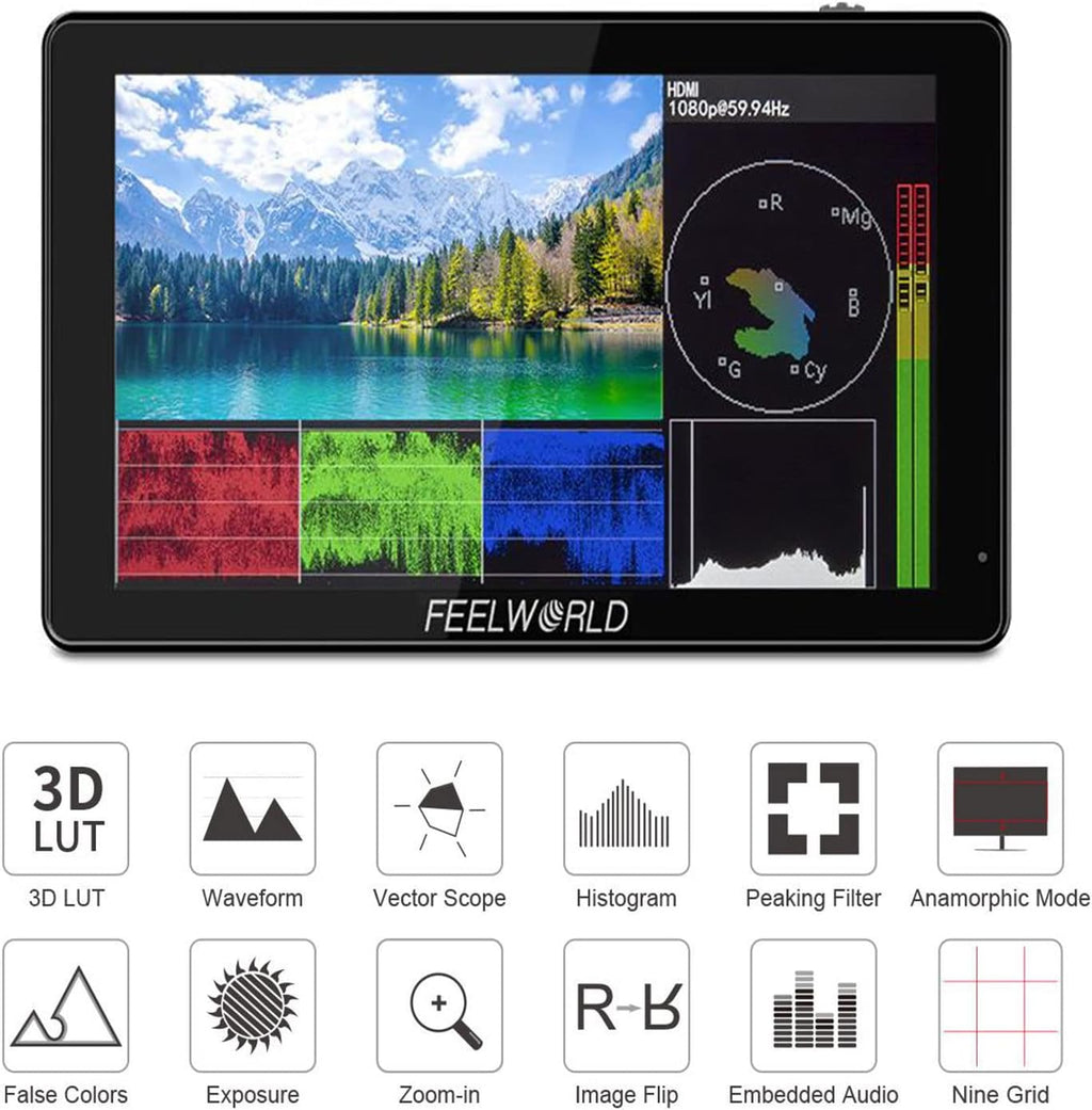 5.5 Touch Screen DSLR Camera Field Monitor 4K HDMI Input Output S9245