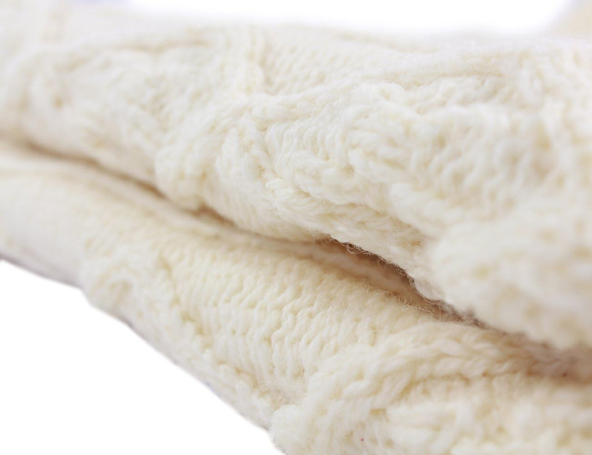 Aran Knit Merino Wool Blanket H763