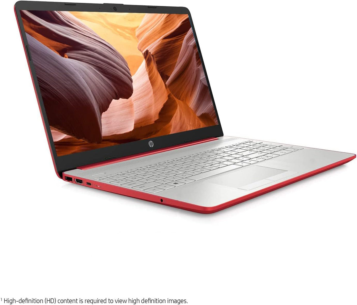 15'' HD IPS Laptop, Intel Pentium 4-Core Processor, 8GB RAM, 128GB SSD, Dale Red (Renewed) L555040