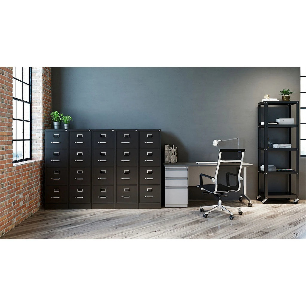 22" 4-Drawer Metal Vertical File Cabinet in Black V24878