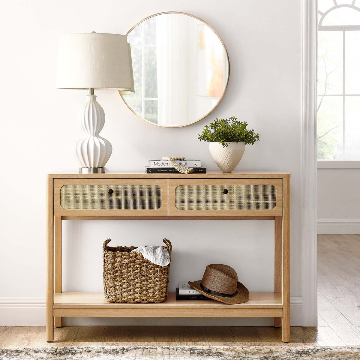 Oak Wood Entryway Console Table W7588