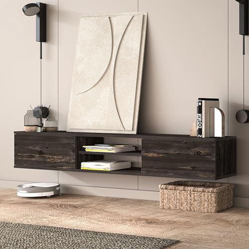 Black Oak Floating TV Stand T21188