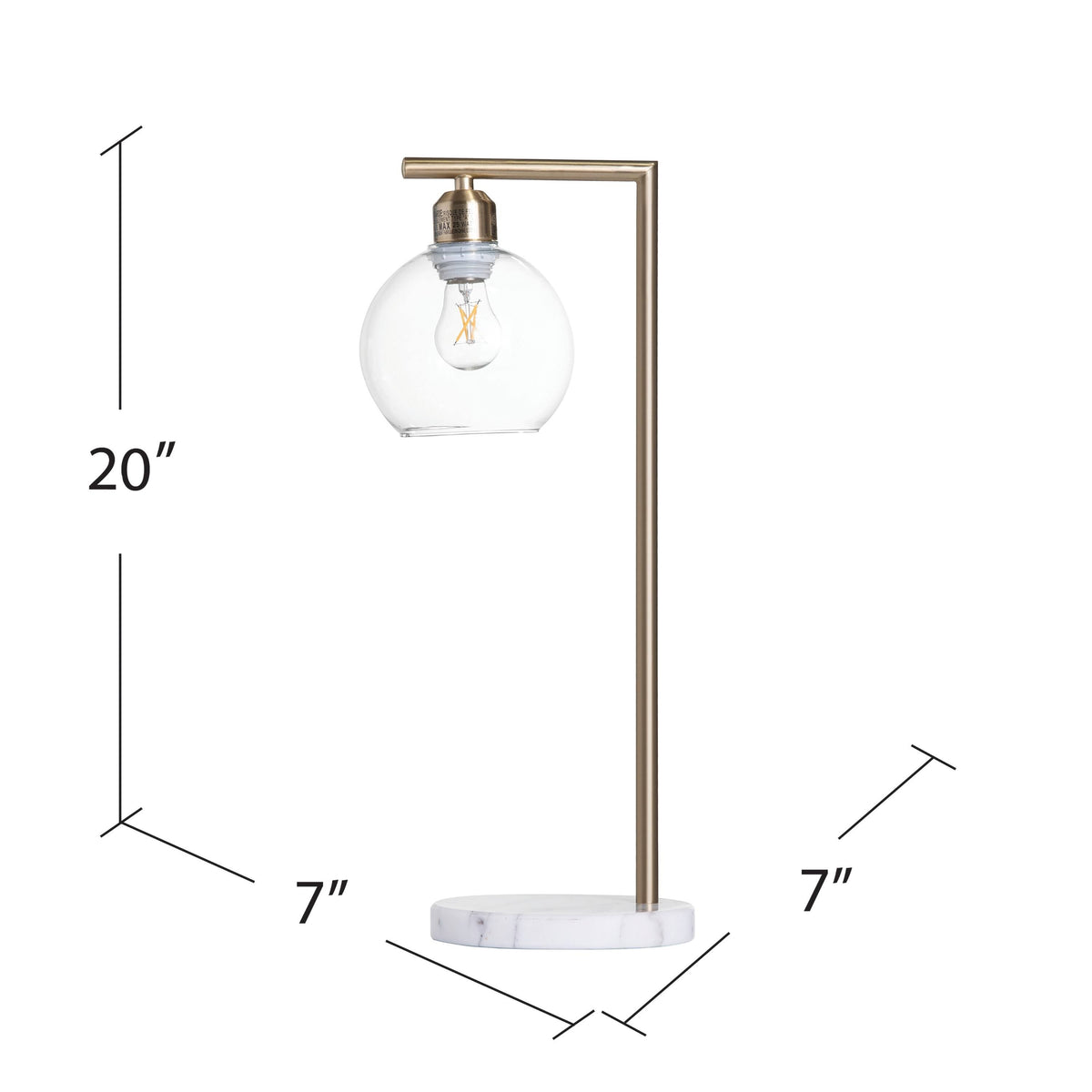 Gold Metal Marble Task Lamp Q4662