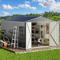 8x8 FT Metal Outdoor Storage Shed with Lockable Doors S238099
