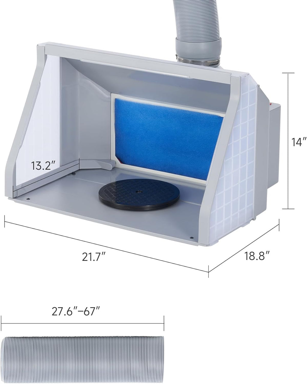 Portable Airbrush Spray Booth With Dual Fans, 3 LED Lights And Exhaust Hose I342882